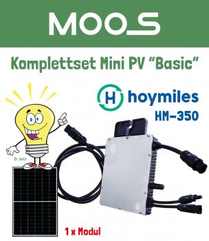 Komplettset Mini PV "Basic"  inkl. Hoymiles HM-350, 1 x Modul 380W* und 3m AC Anschlusskabel  (oS)